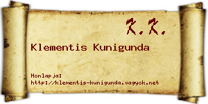 Klementis Kunigunda névjegykártya